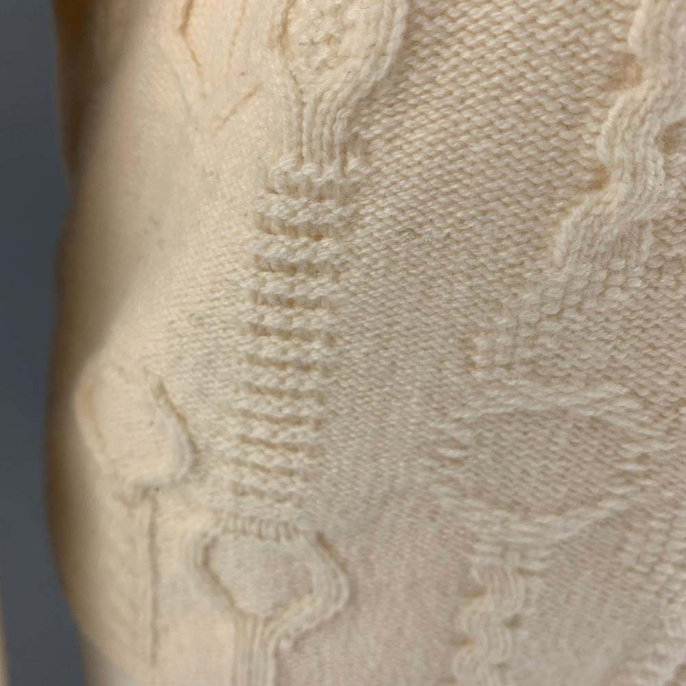 HERMES Cream Virgin Wool Textured Sweater - Picture 5 of 7